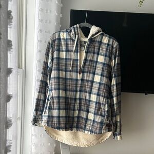 L.L. Bean Blue and Cream Plaid Jacket
